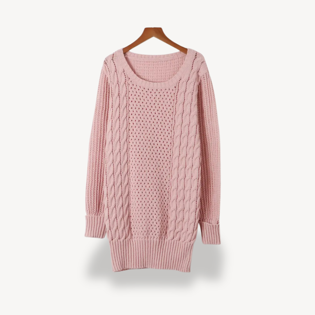 Zopfmuster-Pulloverkleid für Damen | Loravelle 0