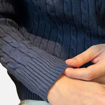 Zopfmusterpullover – Klassisch – Langarm – Strickpullover – Herrenpullover-Chaps Herrenmode