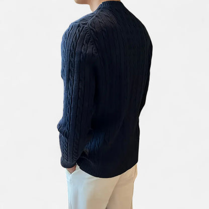 Zopfmusterpullover – Klassisch – Langarm – Strickpullover – Herrenpullover-Chaps Herrenmode