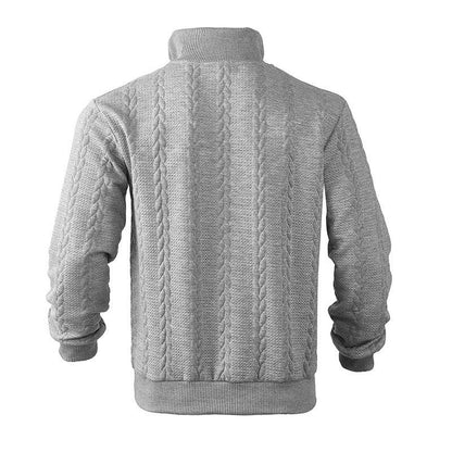Zopfstrick Viertelreißverschluss Pullover für Herren 2