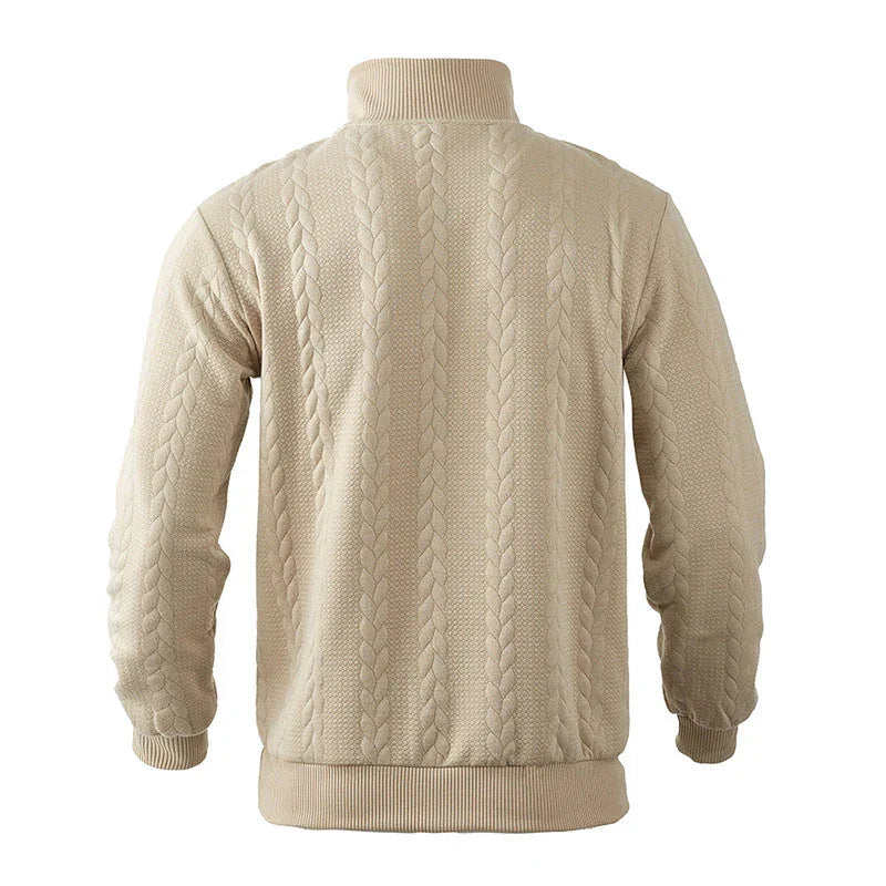 Zopfstrick Viertelreißverschluss Pullover für Herren 5