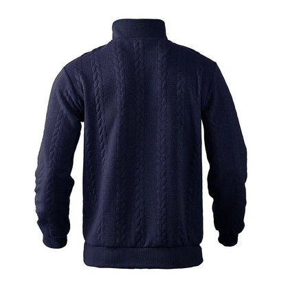 Zopfstrick Viertelreißverschluss Pullover für Herren 7