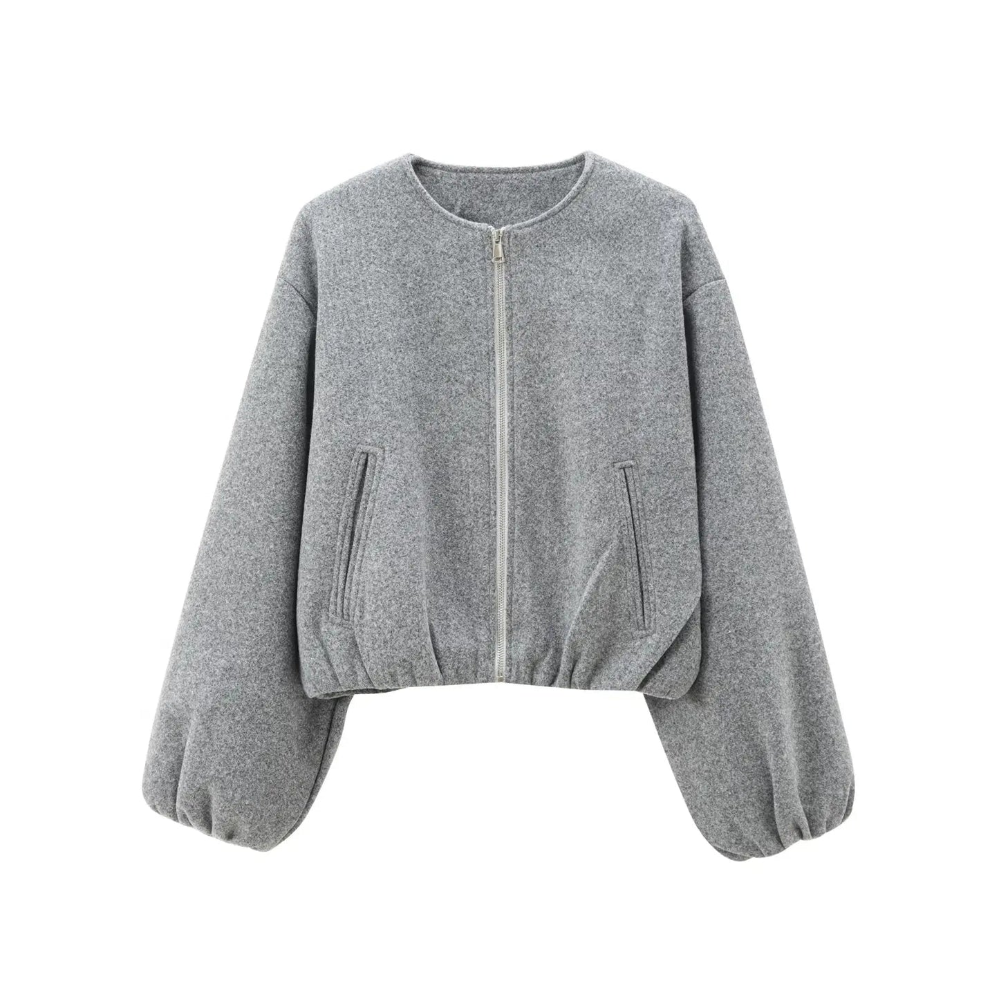 Damen Bomberjacke Elastisch Reißverschluss Modern