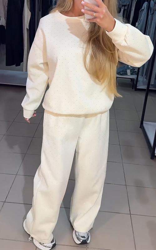 Bequemer Damen Jogginganzug Funkelnd Glitter