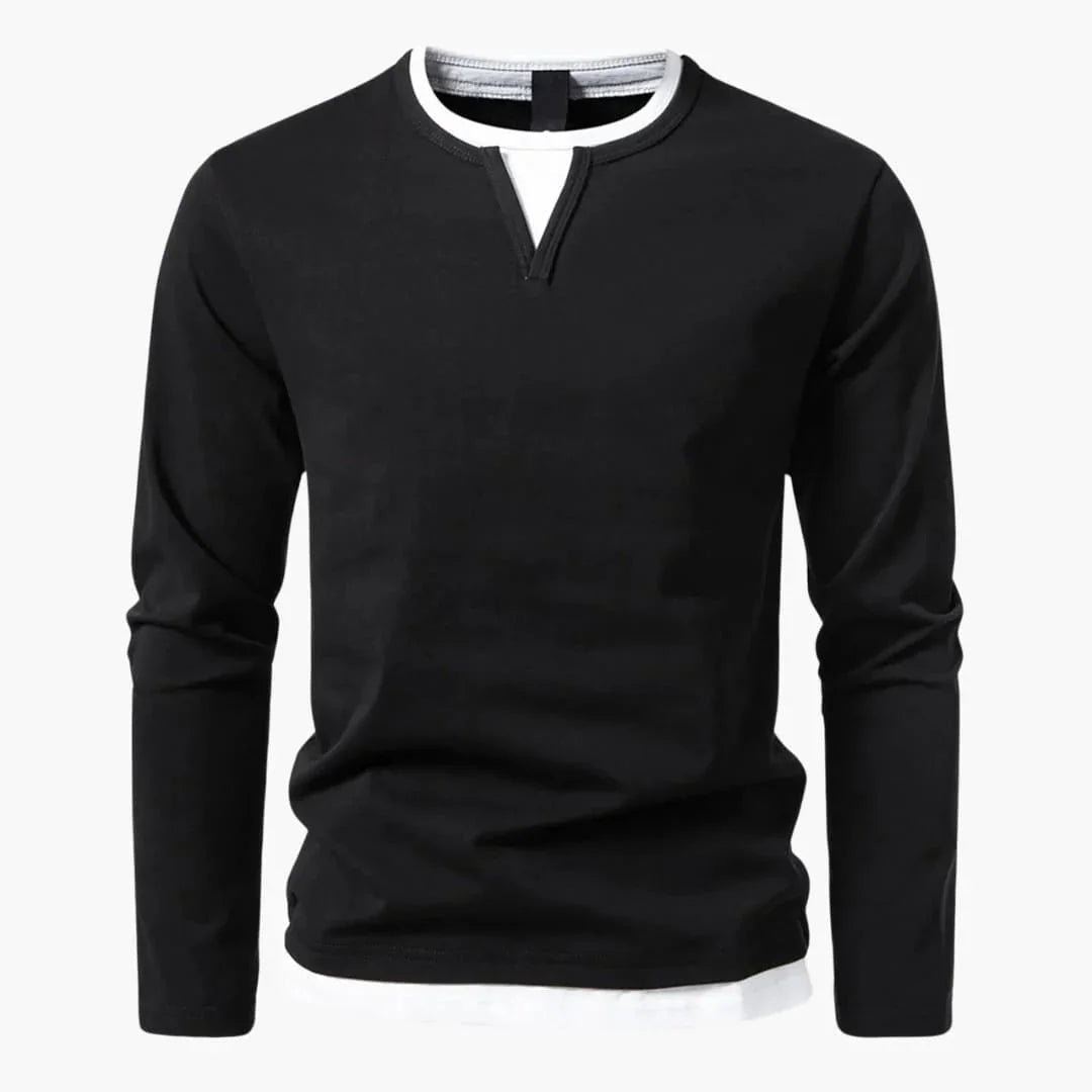 Zweilagiger Pullover mit Kragen für Herren 2