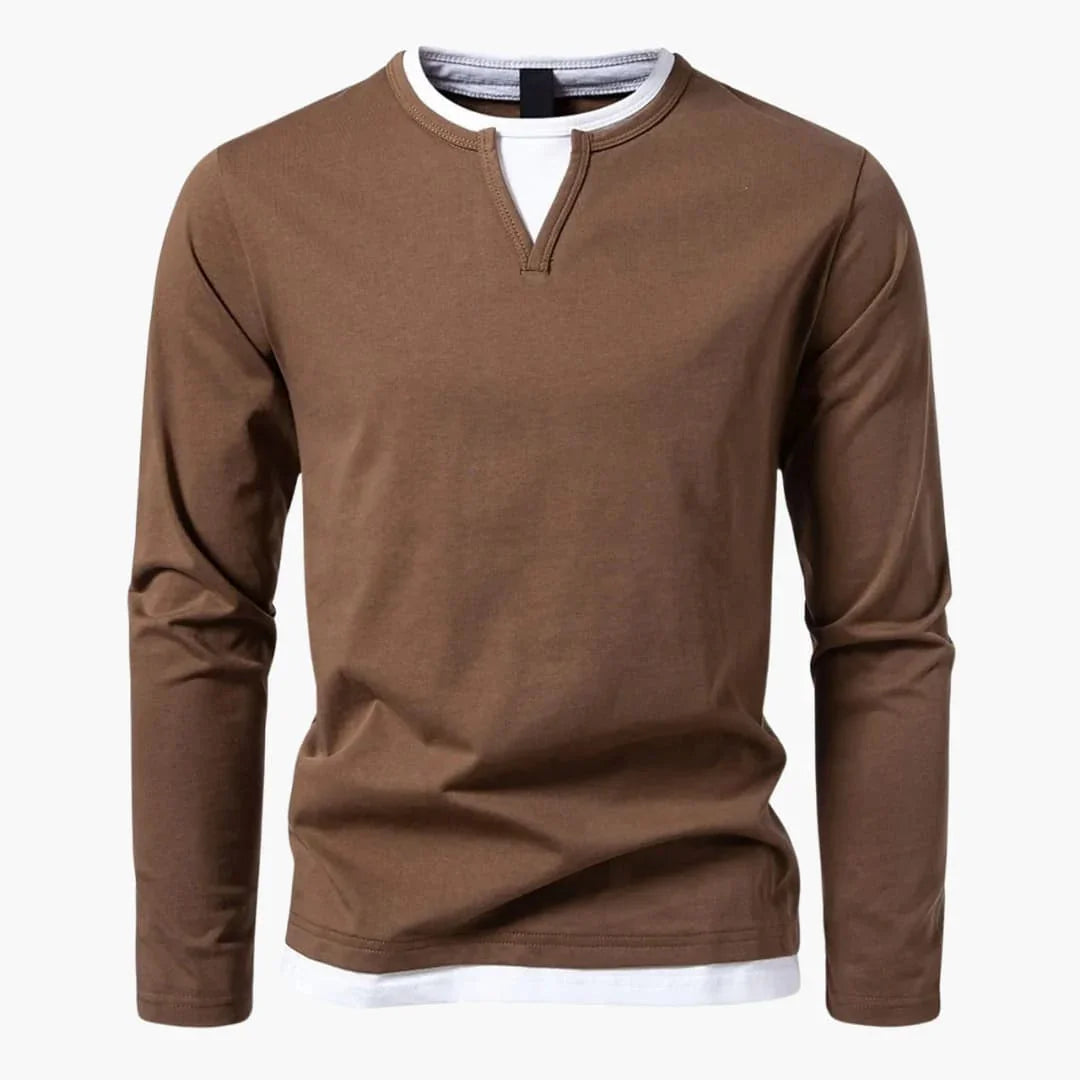 Zweilagiger Pullover mit Kragen für Herren 3