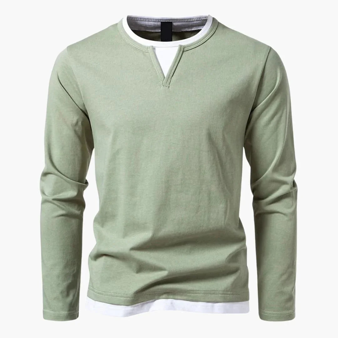 Zweilagiger Pullover mit Kragen für Herren 4