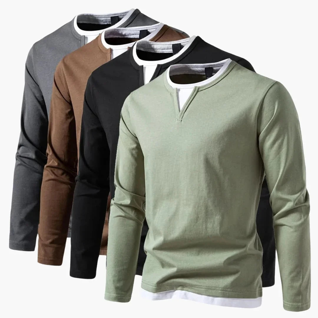 Zweilagiger Pullover mit Kragen für Herren 5