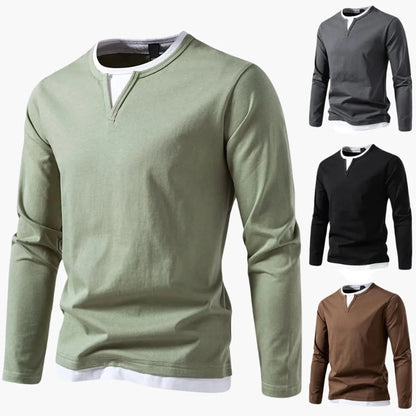 Zweilagiger Pullover mit Kragen für Herren 6