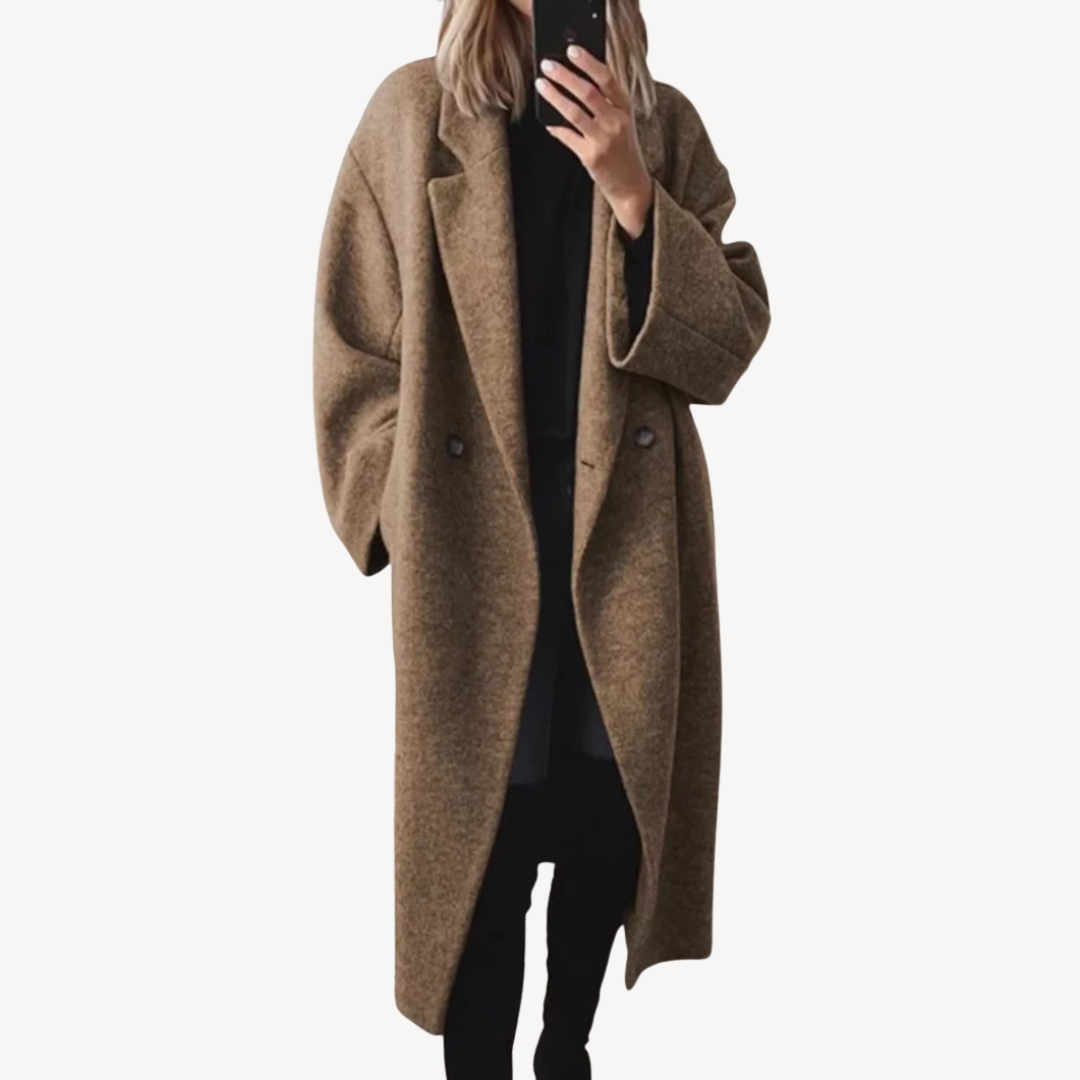 Zweireihiger Mantel aus Wollmischung für Damen | Loravelle 1