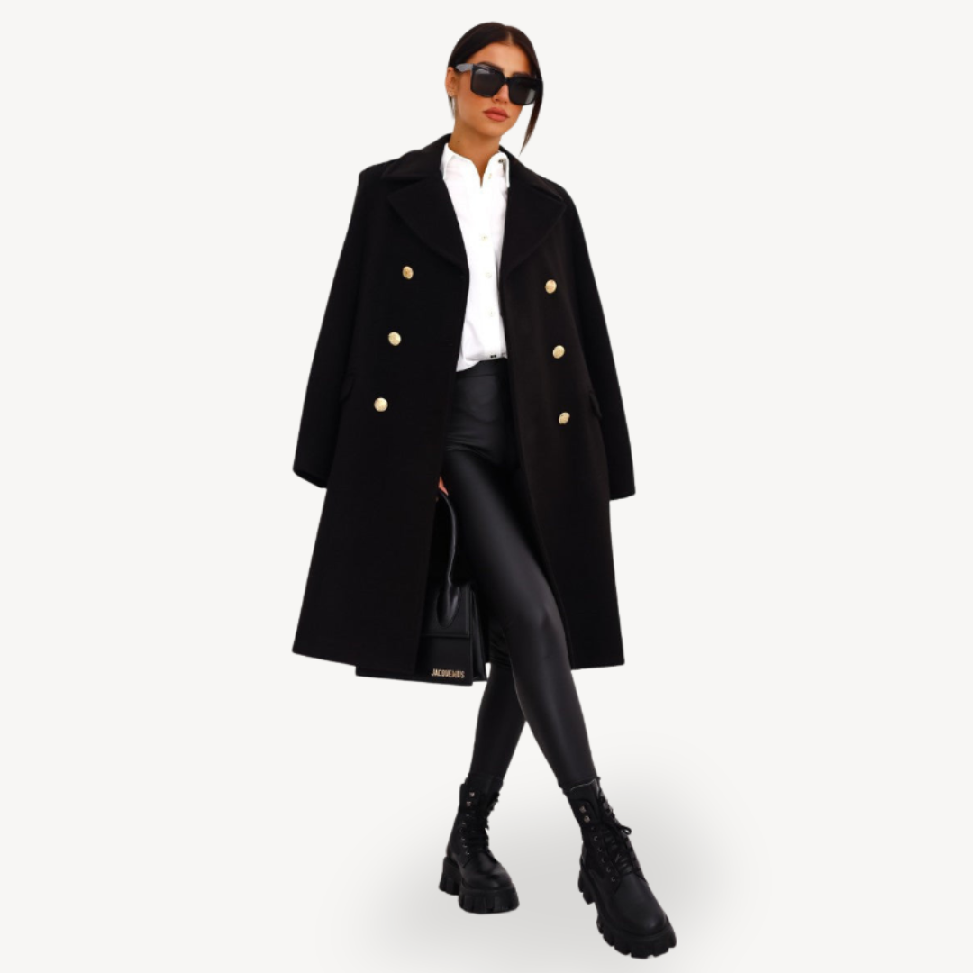 Zweireihiger Wollmantel für Damen | Loravelle 3