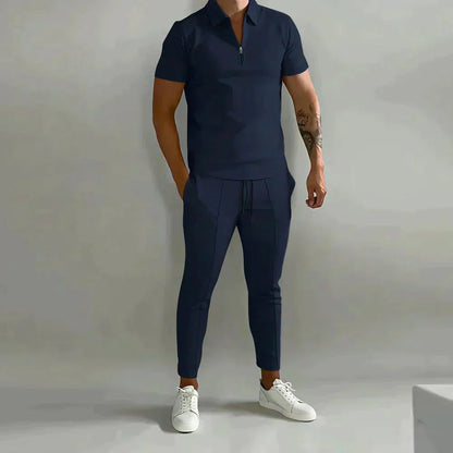 Herren Poloshirt Kurzarm Set Zweiteilig Modern - BerlinGlamour