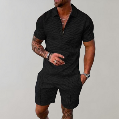 Herren Poloshirt Set Kurzarm Shorts - BerlinGlamour
