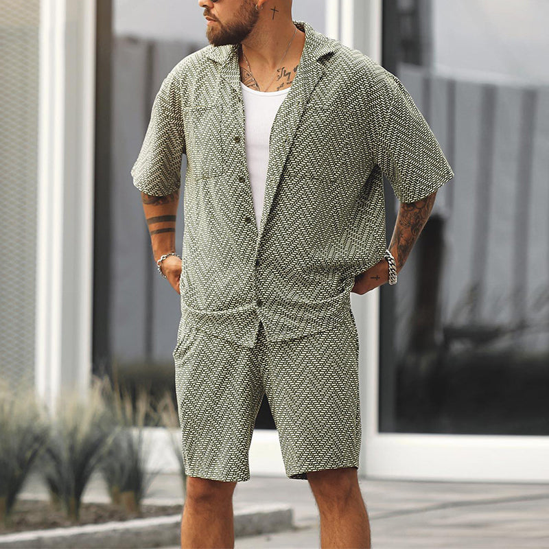 Herren Sommer Set Kurzarmhemd und Shorts - BerlinGlamour