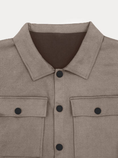 Zweiteiliges Set – Lässiges Overshirt mit langen Ärmeln und Hose für Männer-Chaps Herrenmode