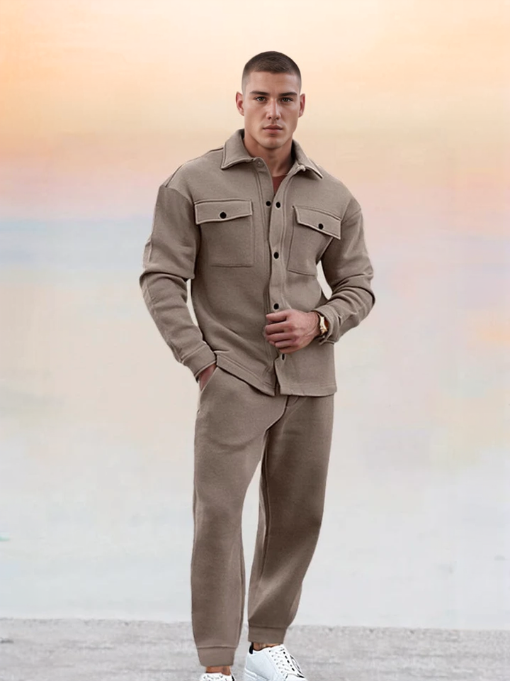 Männer Overshirt Hose Set Lässig Langarm - BerlinGlamour