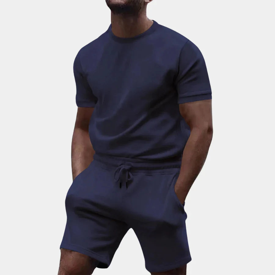 Herren Kurzarm T-Shirt Set mit Shorts Freizeit - BerlinGlamour