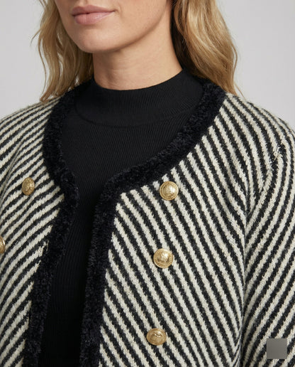 Bouclé-Set Kurz Strickjacke Midirock Damen