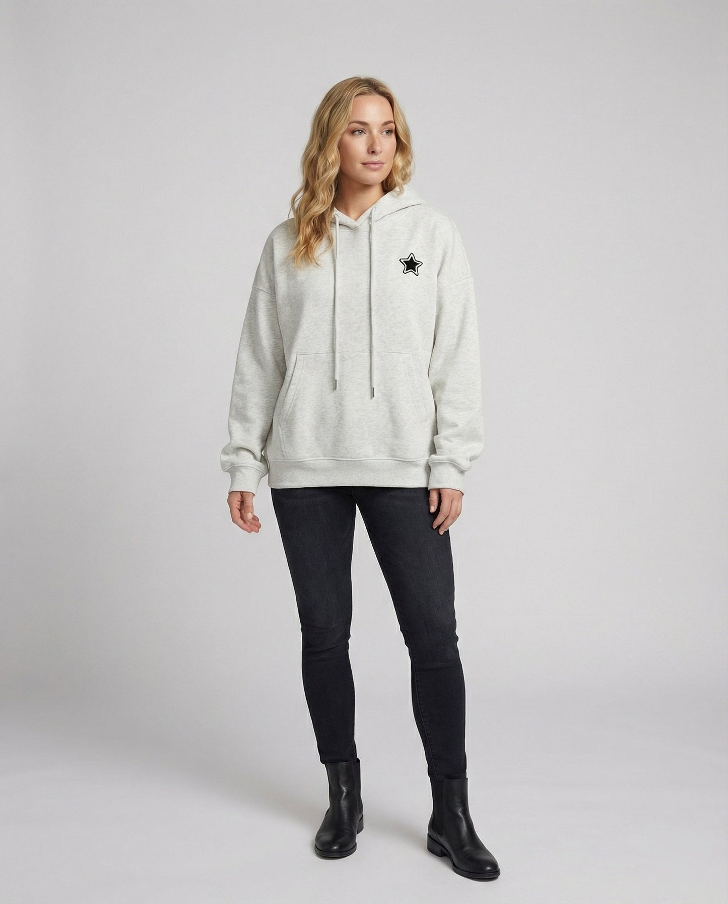 Damen Freizeitset Kapuzenpullover Minirock Beige - BerlinGlamour