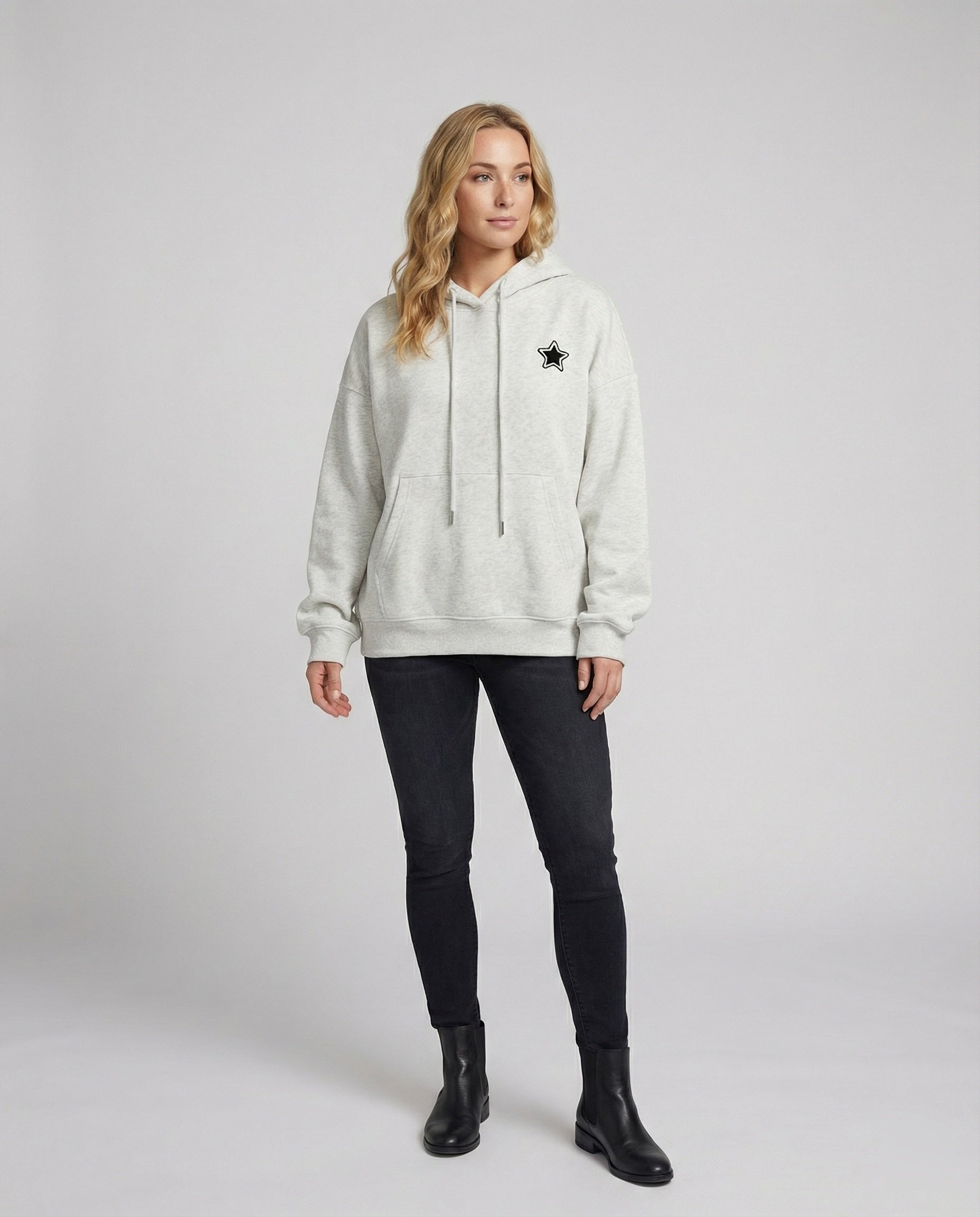 Damen Freizeitset Kapuzenpullover Minirock Beige - BerlinGlamour