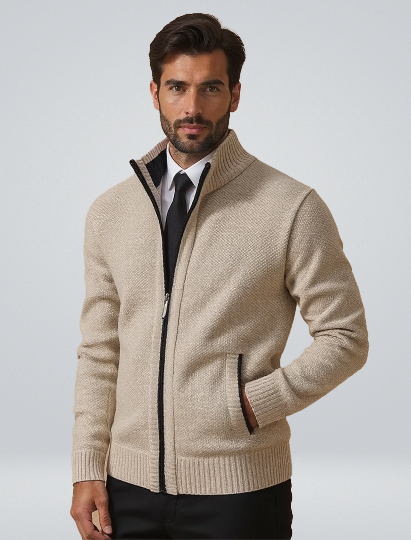 Strickcardigan Reißverschluss Warm Modern - BerlinGlamour