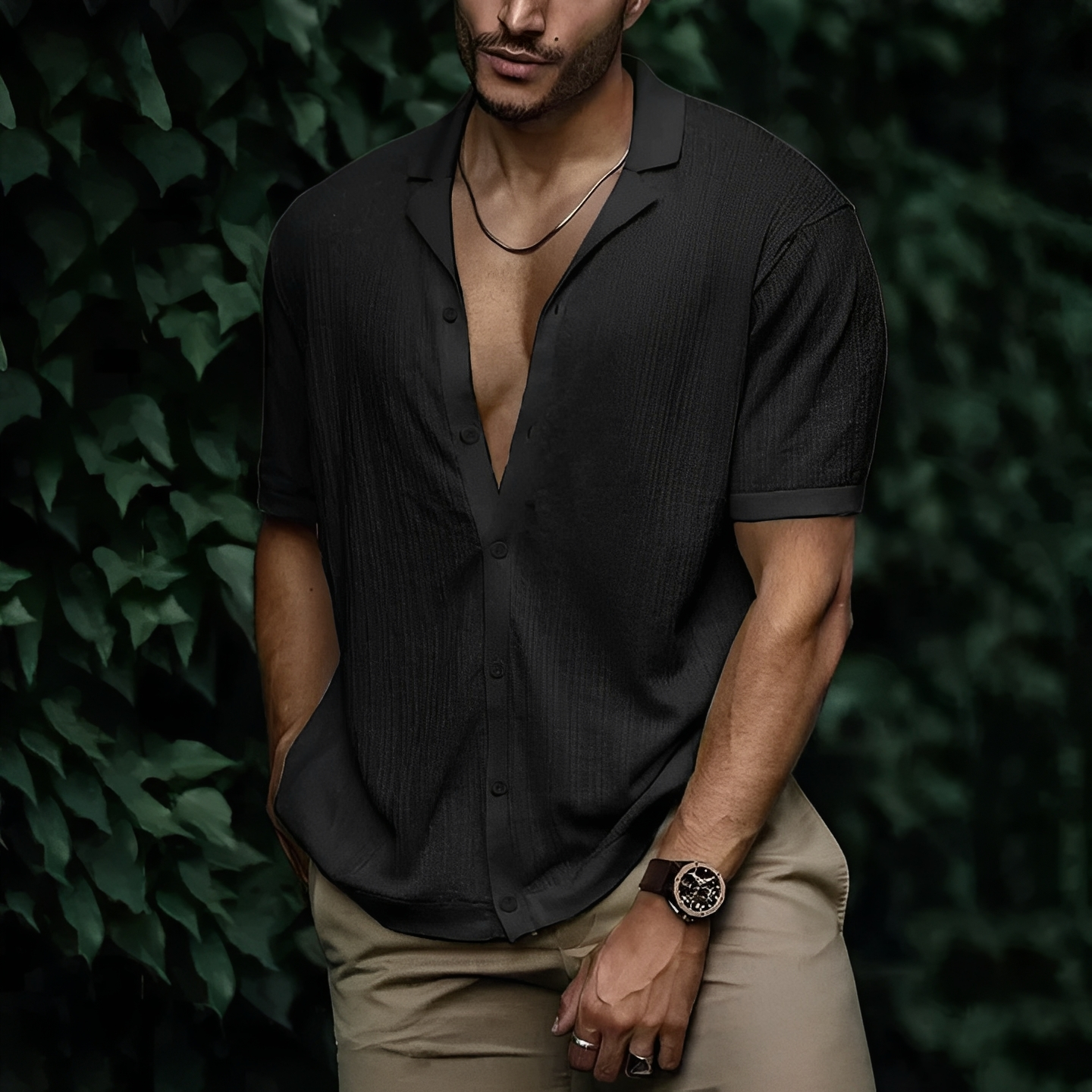 Herren Sommerhemd Elegant Leicht Slimfit