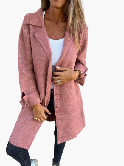 Damen Mantel Relaxed Fit mit Knöpfen Modern - BerlinGlamour