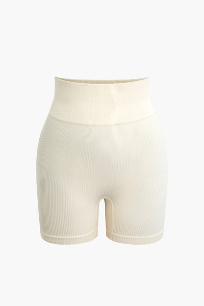 Sport-Set Damen Nahtlos Crop-Top Yoga-Shorts