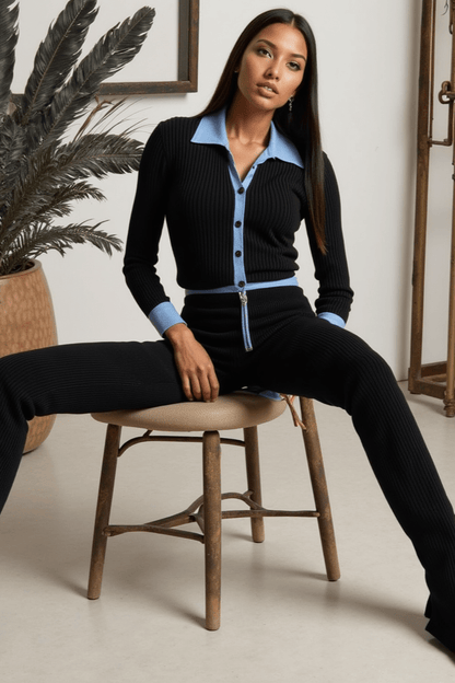 Damen Zweiteiler Set Hemd und Hose Elegant