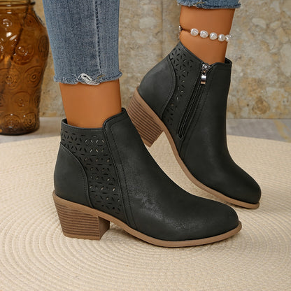 Damen Stiefeletten Bequem Schnell Reißverschluss - BerlinGlamour