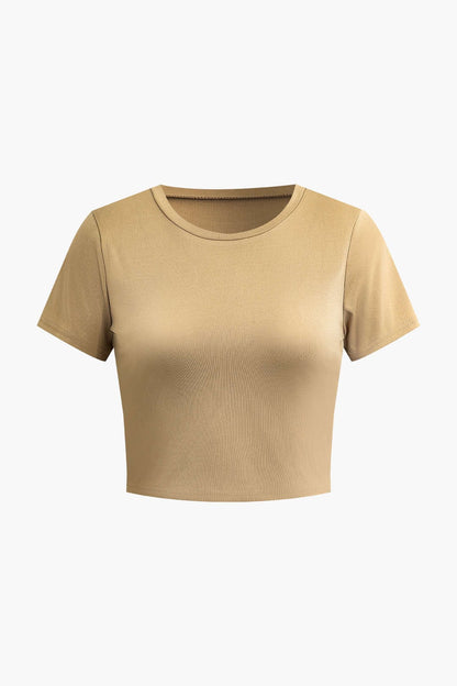 Elegantes Frauen Zweiteiler Set Crop Top Palazzo Hose