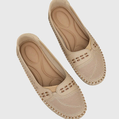 Damen Loafer Schuhe Lässig Perforiert Bequem
