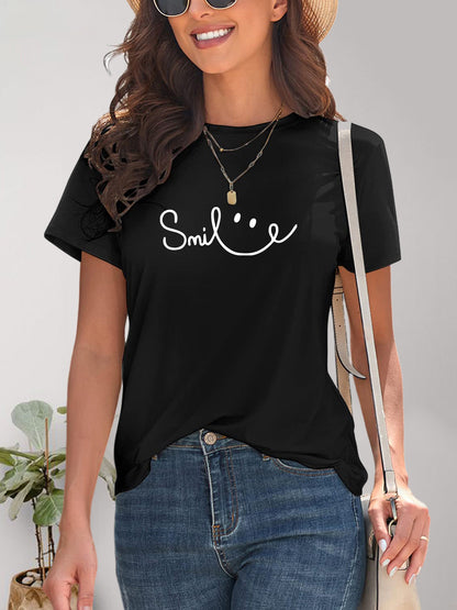 Kurzarm T-Shirt Frauen Rundhals Modern