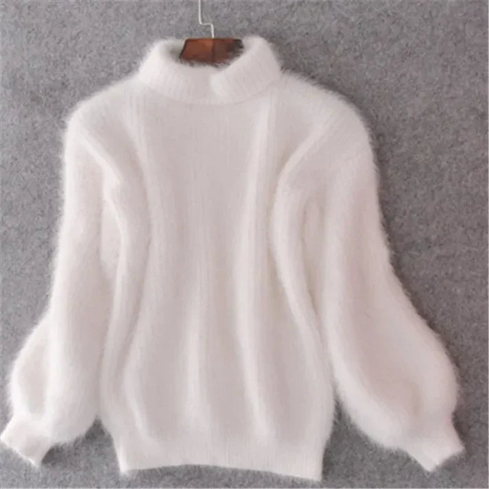 Weinlese Angora Pullover Soft Warm
