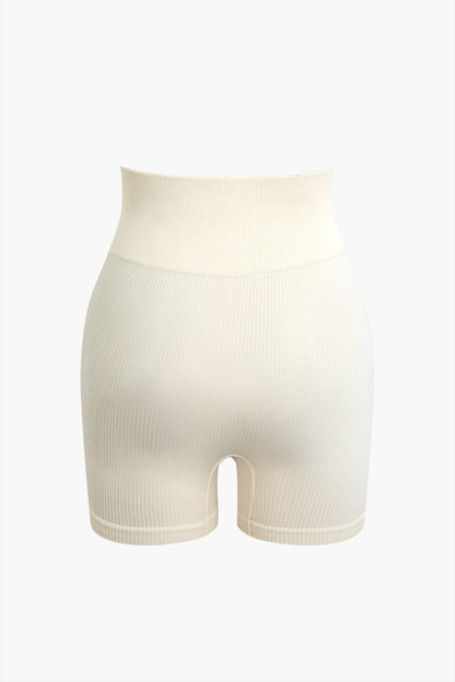 Sport-Set Damen Nahtlos Crop-Top Yoga-Shorts