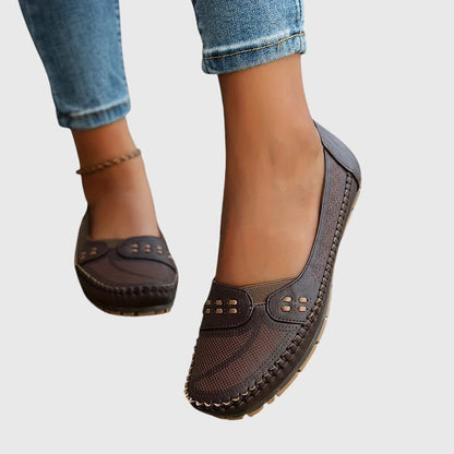 Damen Loafer Schuhe Lässig Perforiert Bequem