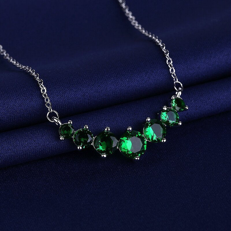 Sterling Silber Halskette mit Moissanit Schmuck