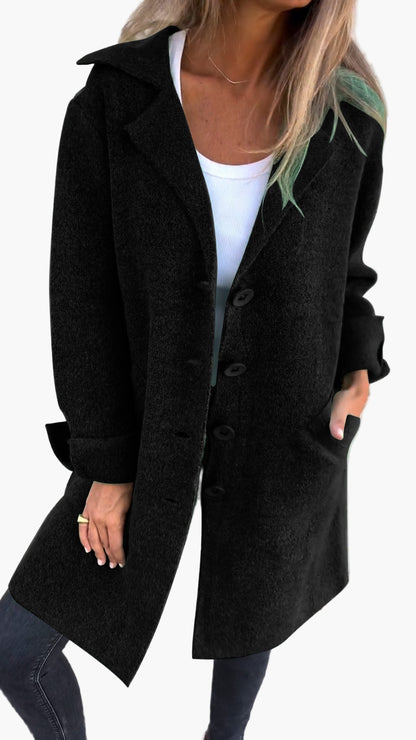 Damen Mantel Relaxed Fit mit Knöpfen Modern