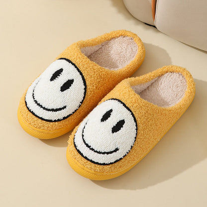 Weiche Pelzpantoffel Smiley Muster Warm