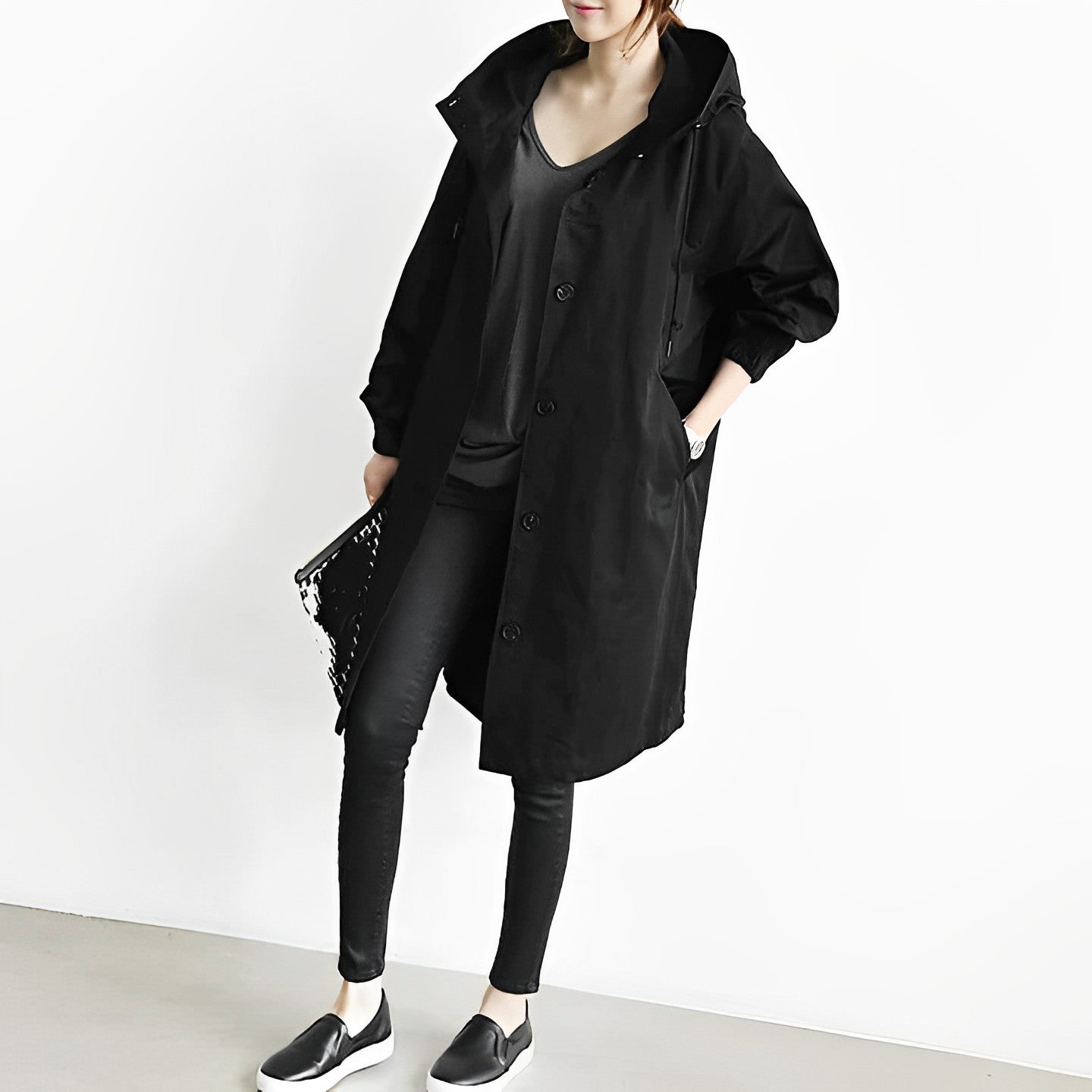Wasserdichte Winterjacke mit Kapuze Lang