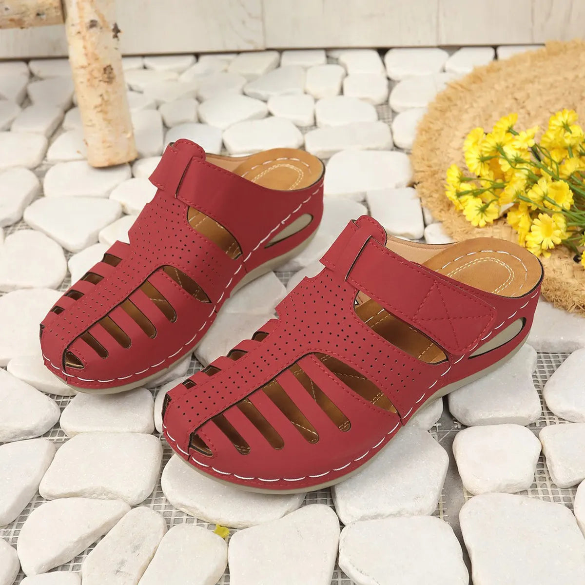 Heidi Sandalen Stilvoll Wedge Absatz Damen - BerlinGlamour