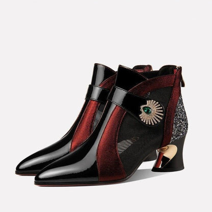 Stiletto Knöchelstiefel High Heel Damen Schuhe Glitter