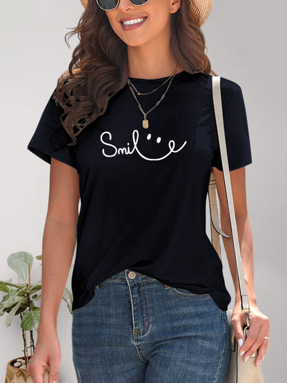 Kurzarm T-Shirt Frauen Rundhals Modern