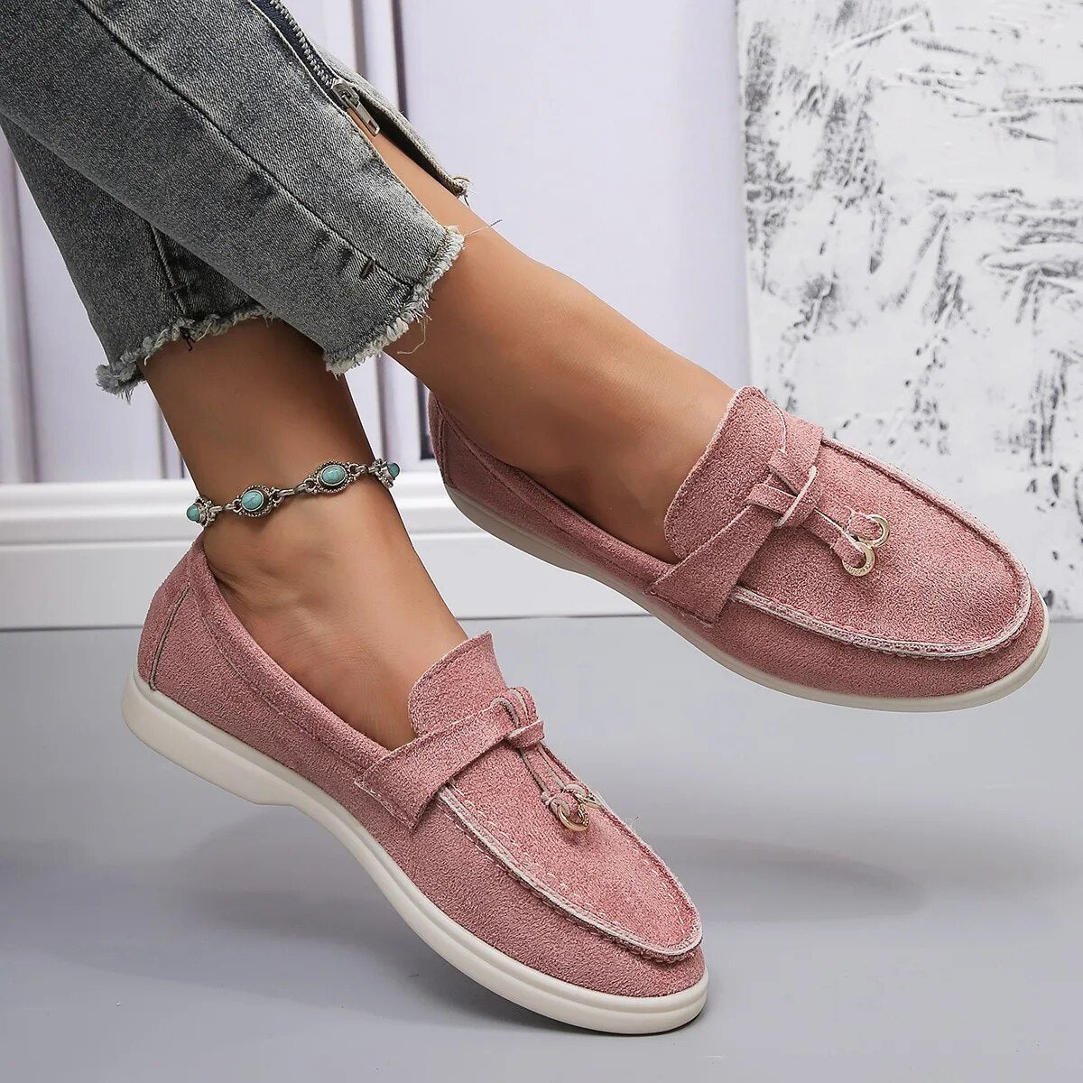 Damen Loafers Bequem Schuhe Komfort
