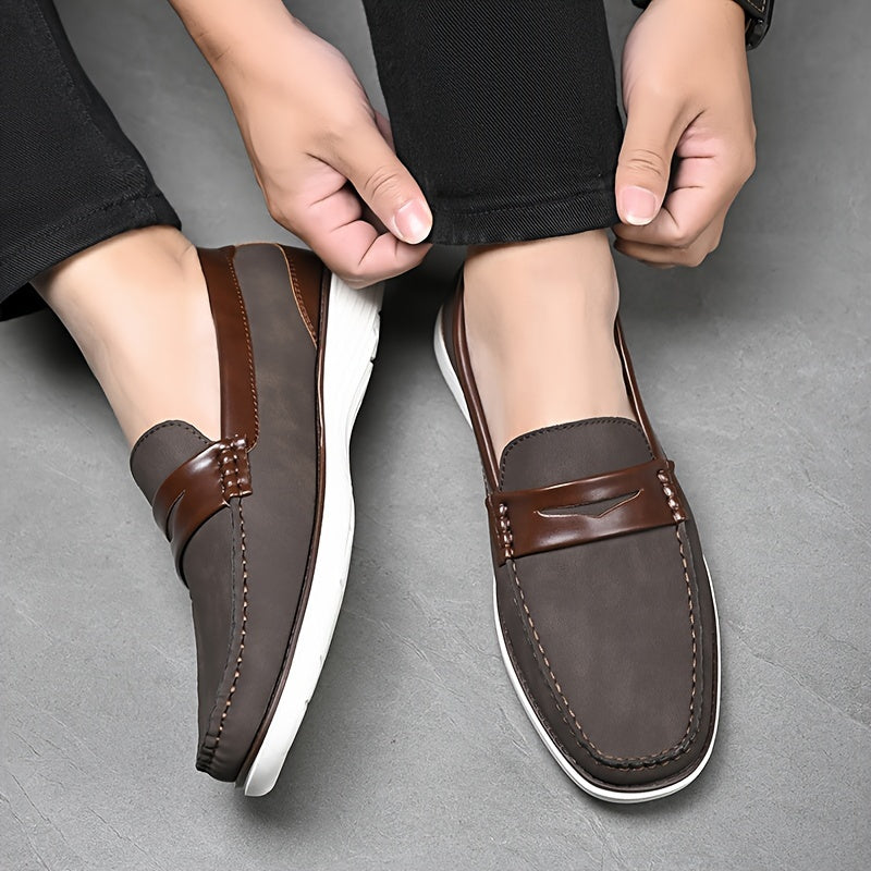 Elegante Herren Loafers Leder Schwarz Modern