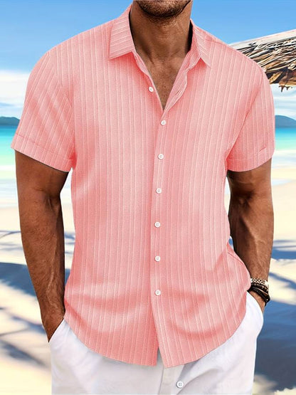 Sommerhemd Kurzärmelig Gestreift Relaxed Fit