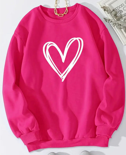 Rundhals Sweatshirt Langarm Trendig Damen