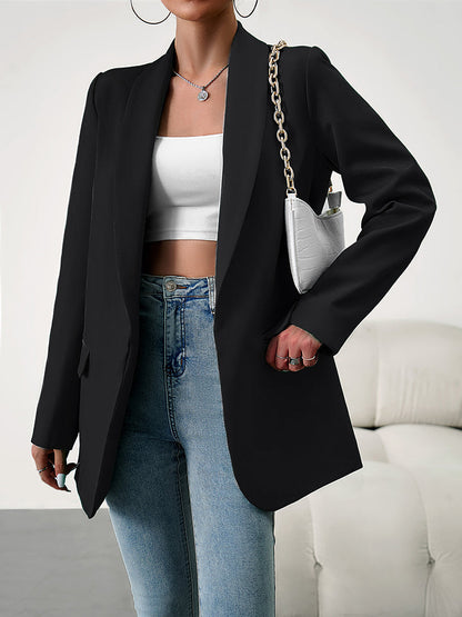 Langarm Blazer Reverskragen Damen Modern