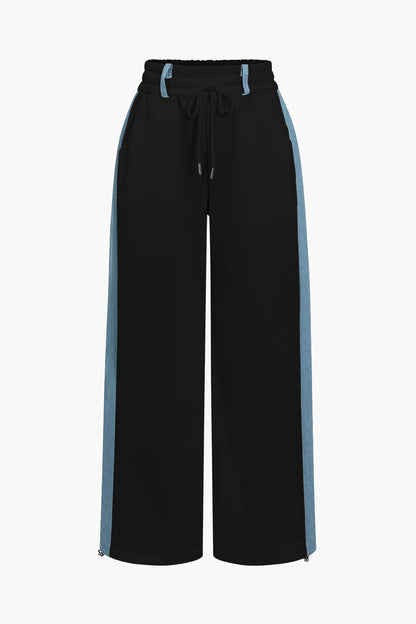 Sportliches Zweiteiler-Set Denim Look Frauen