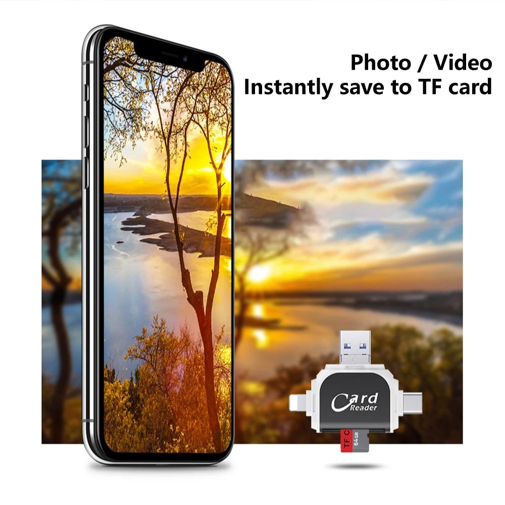 USB Kartenleser 4 in 1 Multiport für SD und TF Karten